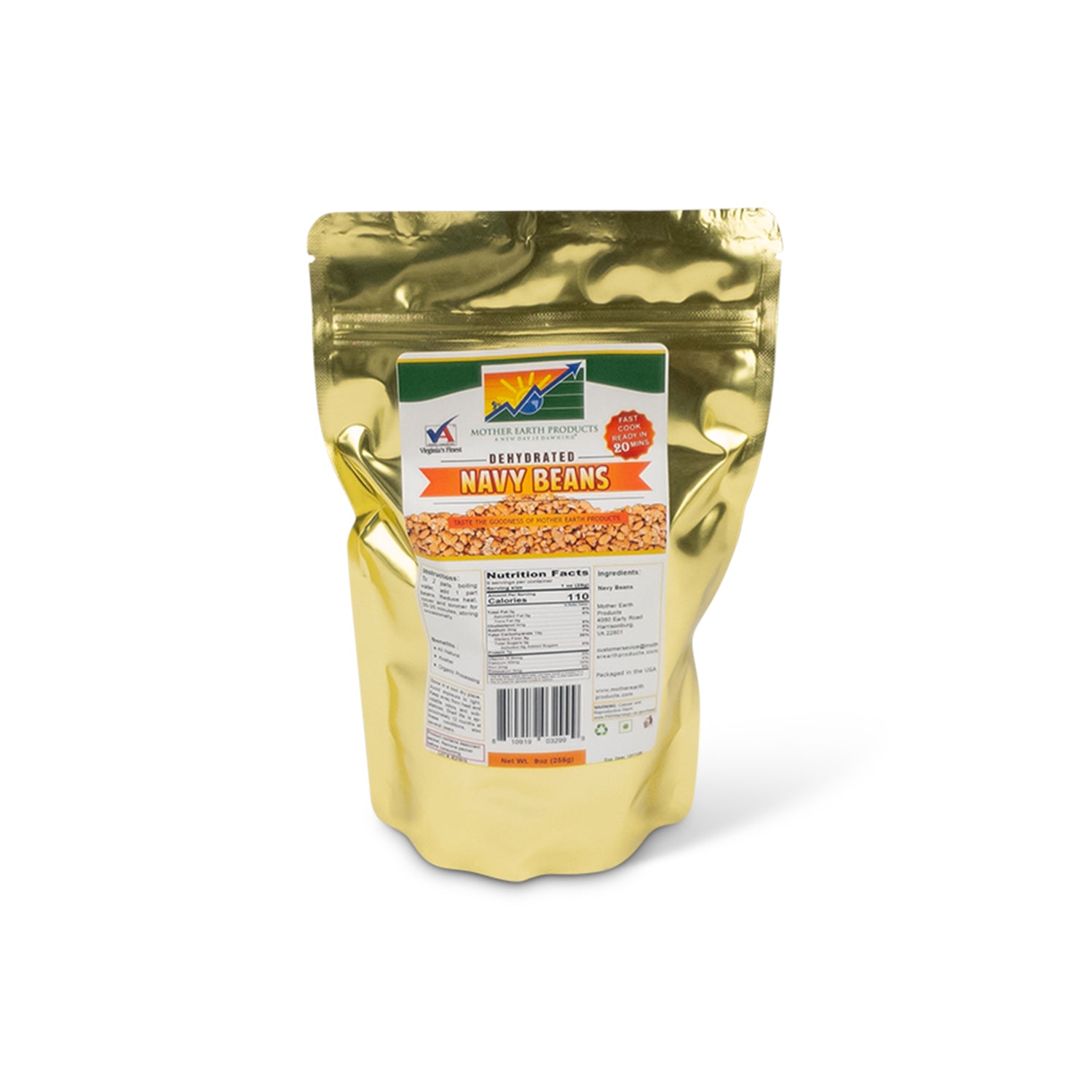 Dehyrated Navy Beans 2 Cup Mylar